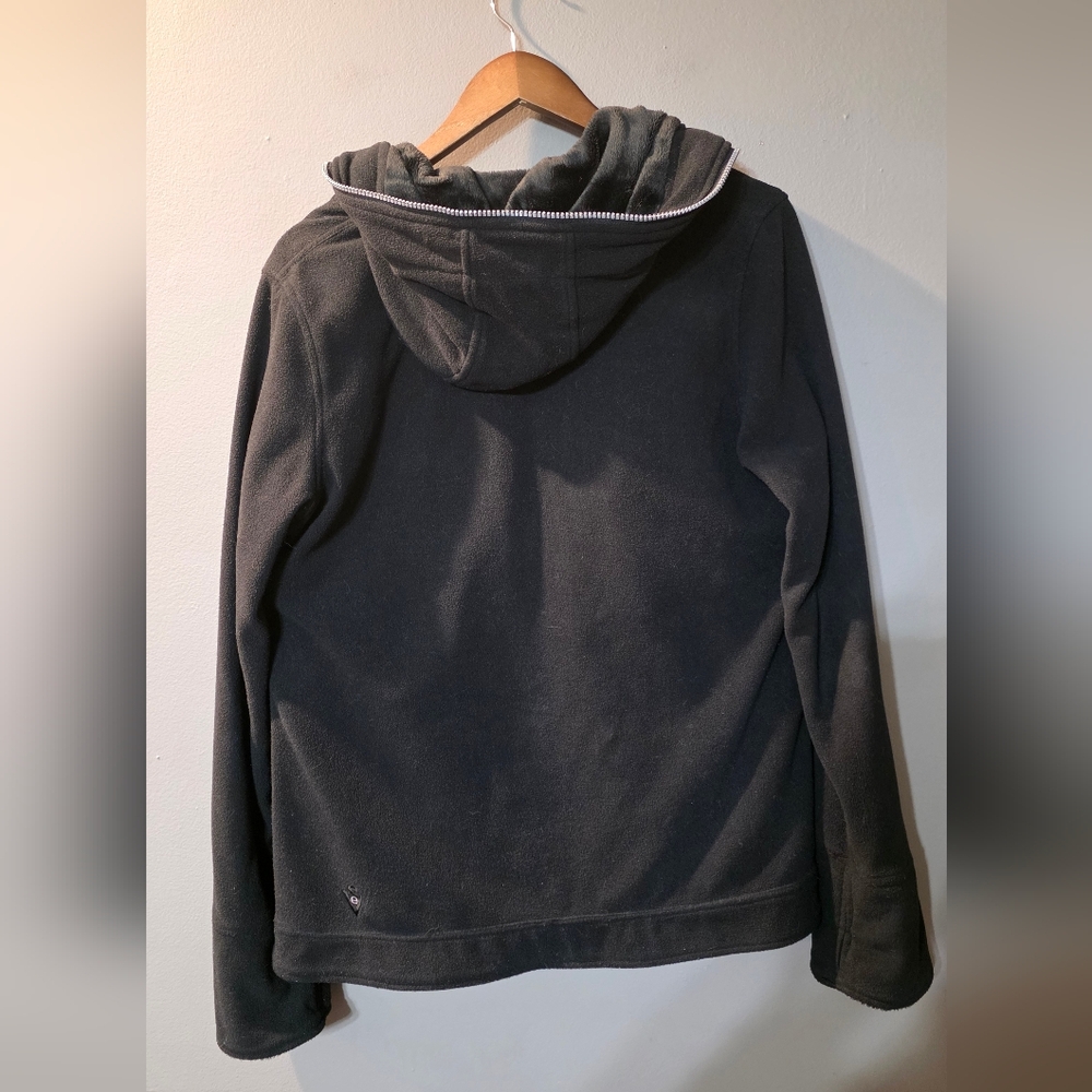 SCOTTeVest Fleece Zip Up Black Travel Hoodie Womens L - Picture 8 of 8